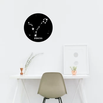 Image of P?sces Horoscope - Black Decorative Metal Wall Accessory