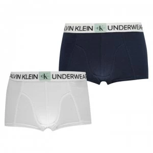 Image of Calvin Klein Calvin 2 Pack Mini Trunks - White/Navy 0LE
