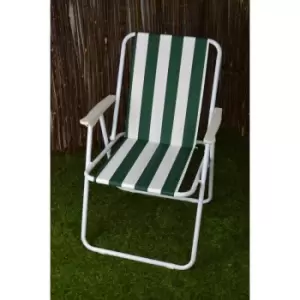 Image of 3 Pack of Folding Camping / Picnic Chair in Green and White Garden Patio
