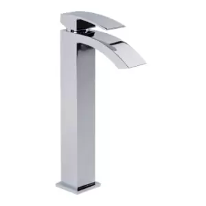 Image of Tall Chrome Mono Basin Mixer Tap - Wave