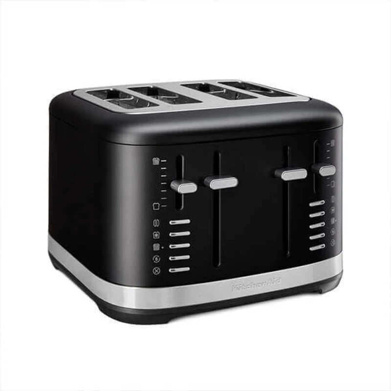 Image of KitchenAid KitchenAid Matte Black Manual Control 4 Slot Toaster 5KMT4109BBM
