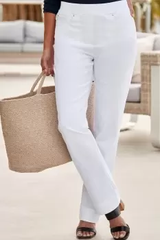 Image of Premium Pull-On Straight Leg Twill Trousers 29" (74cm) inside leg