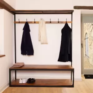 Image of Charnwood Large Coat Rack with Shoe Tidy Brown