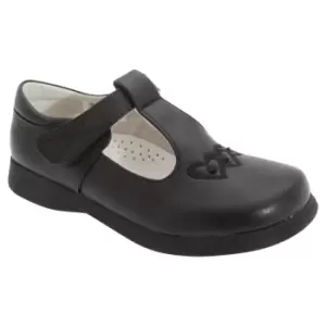 Image of Boulevard Girls Touch Fastening T Bar Shoes (1 UK) (Black Matt)