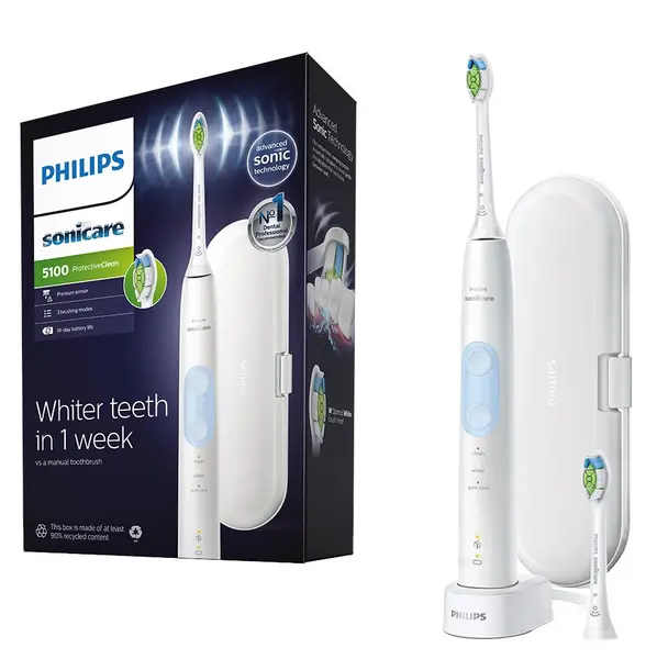 Image of Philips Sonicare HX6859 ProtectiveClean 5100 White Electric Toothbrush