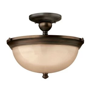 Image of 3 Light Semi Flush Ceiling Light Olde Bronze, E27