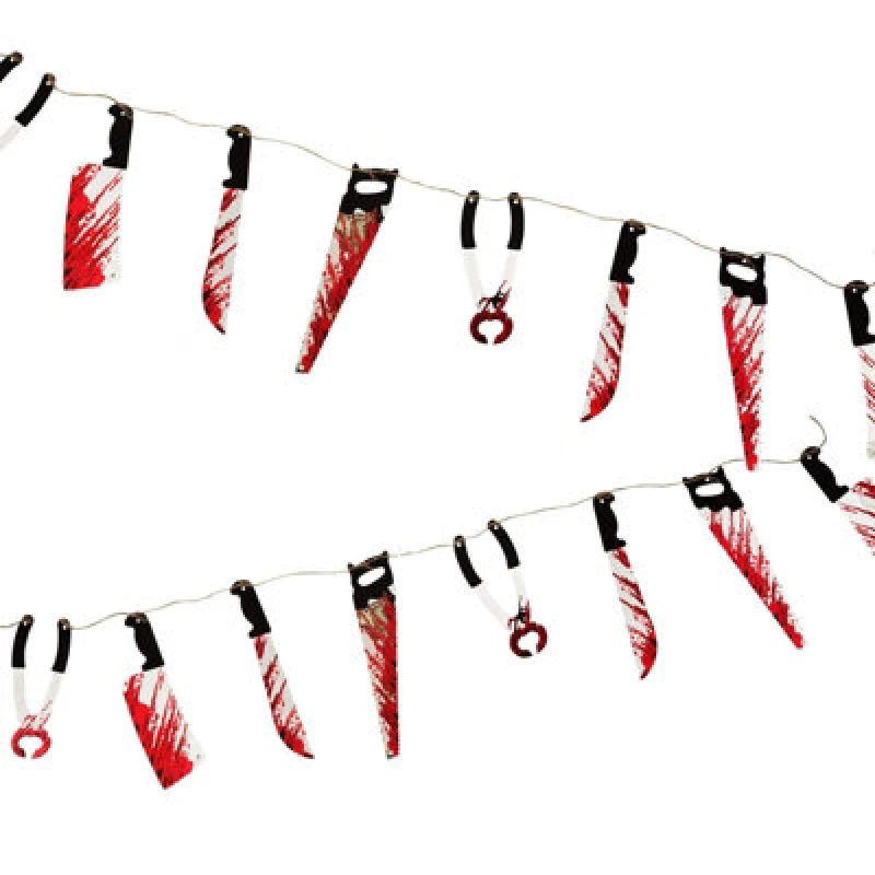 Image of Shatchi 8Pcs Halloween Bloody Weapons Garland 8ft Spooky Bunting Banner for Horror Props Multi unisex