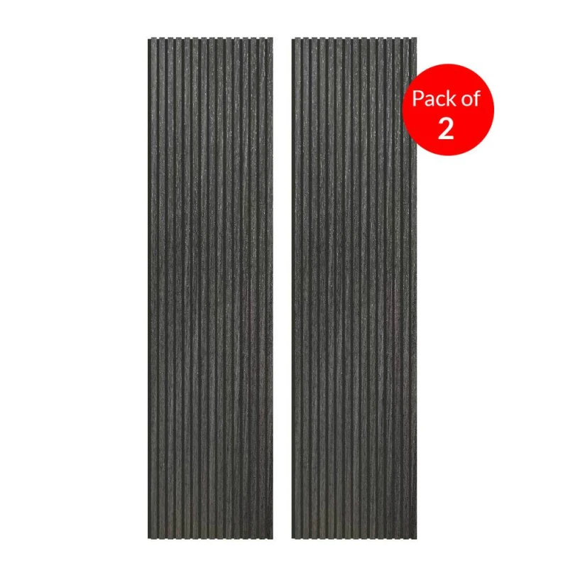 Image of ENER-J Linear Acoustic Wall Panel PW-Grey Engineer Wood 2400x600 (Pack of 2) in Grey Grey Unisex