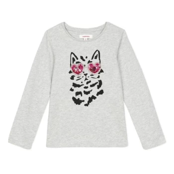 Image of Catimini Cat Eye T Shirt - MOUSE GREY