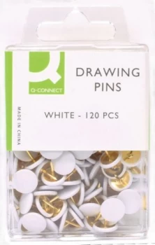 Image of Q Connect Drawing Pins 120pk White Pk10