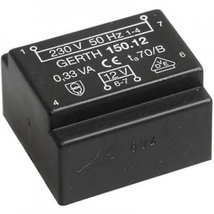 Image of PCB mount transformer 1 x 230 V 2 x 15 V AC 0.35 VA 11 mA