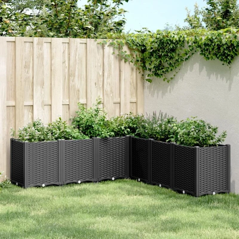 Image of vidaXL Garden Planter Black 160x160x53cm PP, Black 367868