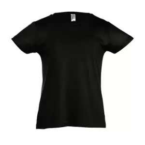 Image of SOLS Girls Cherry Short Sleeve T-Shirt (4yrs) (Deep Black)