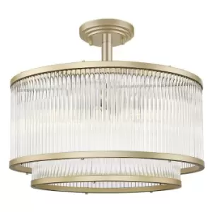 Image of Zumaline Sergio Cylindrical Ceiling Light, Matt Gold, 5x E14