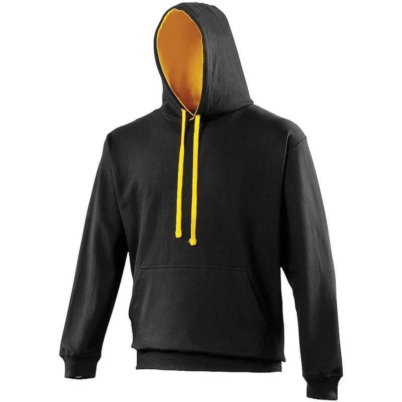 Image of AWDis AWDis Men Varsity Hooded Sweatshirt Hoodie in True Black Size: X-Small True Black XS Male 5054171853564