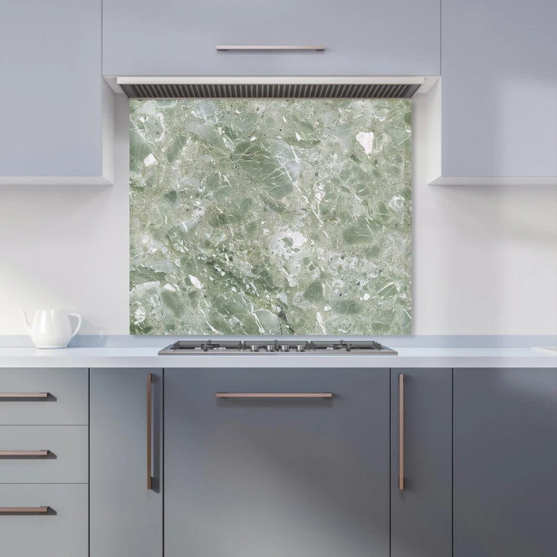 Image of Warren Reed - Designer Pale Green Quartz Effect Kitchen Splashback Size: 600mm x 750mm Green Unisex 600mm x 750mm