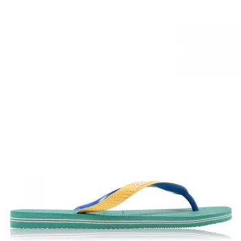 Image of Havaianas Brasil Mix Flip Flops - Green/Yellw2078