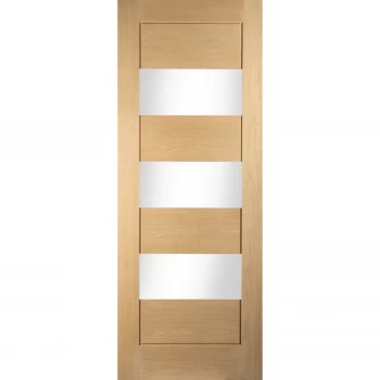 Image of Horizontal 3 Lite White Oak Veneer Internal Door - 686mm Wide