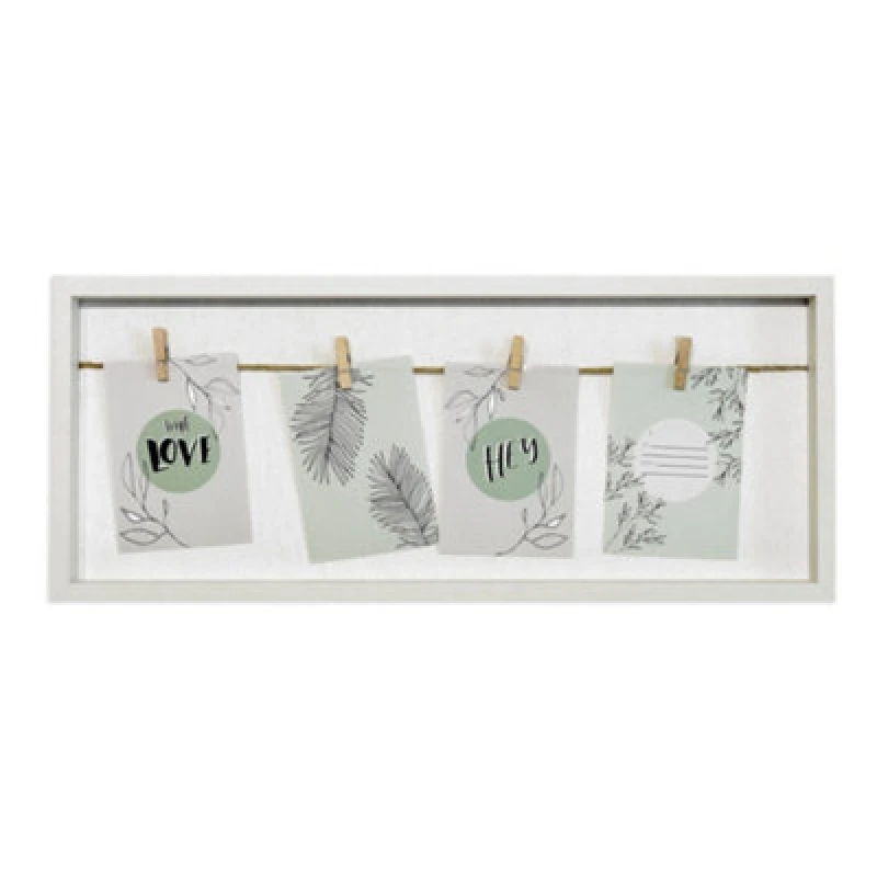 Image of Nielsen Accent Collage Frame for 4 Photos 9x13cm with Clothesline and 4 Clips - White White