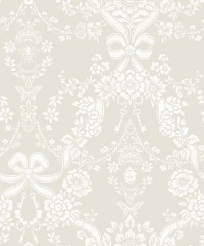 Image of Holden Decor Bow Damask Taupe Wallpaper, Brown 14171