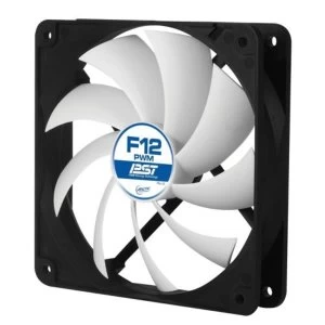 Image of Arctic F12 12cm PWM Case Fan, Black & White, 9 Blades, Fluid Dynamic, 6 Year Warranty