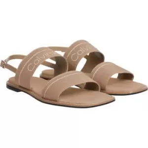 Image of Calvin Klein Squared Flat Sandal He - Beige