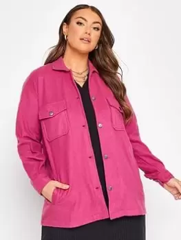 Image of Yours Sweat Shacket. Pink, Size 18, Women