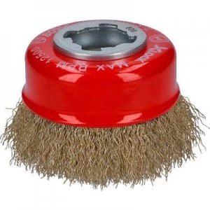 Image of Bosch Accessories Bosch X-LOCK cup brush clean for metal 70 mm, corrugated brass brush 2608620730