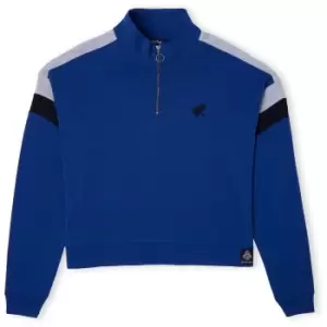 Image of Ravenclaw House Womens Funnel Neck Cropped Sweater - Navy - S