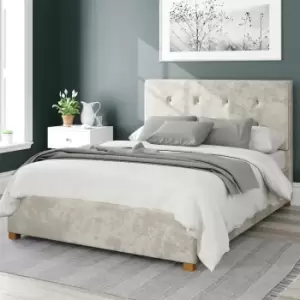 Image of Aspire Presley Velvet Kingsize Ottoman Bedframe - Pearl