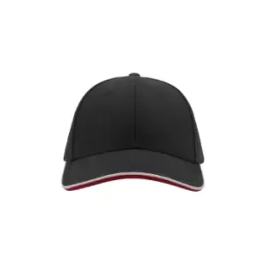 Image of Atlantis Pilot Piping Sandwich Premium Brush Cotton 6 Panel Cap (One Size) (Navy)