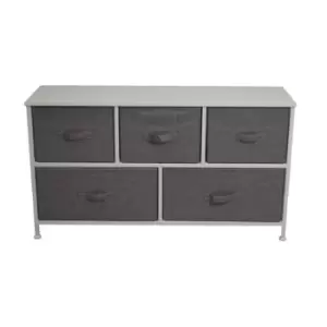 Image of FWStyle 5 Drawer Lotte Grey Fabric Drawer Unit