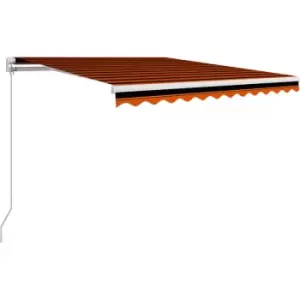 Image of Vidaxl - Manual Retractable Awning 350x250cm Orange and Brown Multicolour