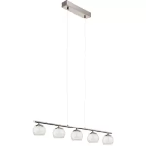 Image of Netlighting Romagnese LED 5 Light Ceiling Pendant Bar Satin Nickel