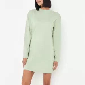 Image of Missguided Long Sleeve T Shirt Dress - Green
