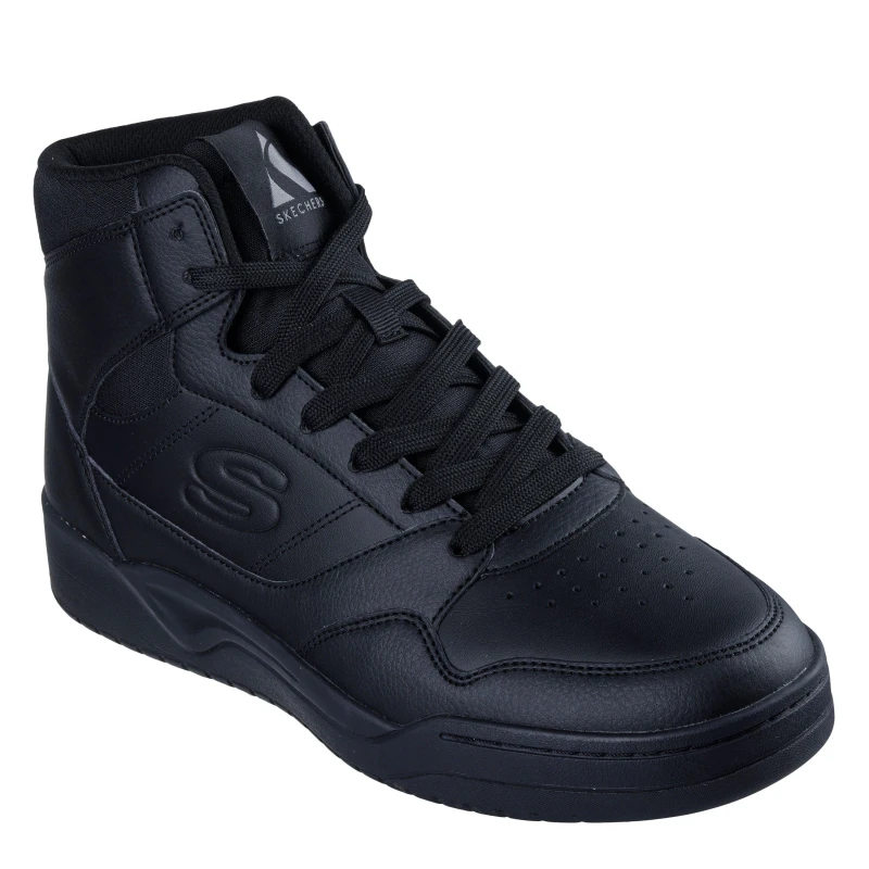 Image of Skechers Dualeather Overlay High Top Fashion High-Top Trainers Mens Black male 6 (39.5)