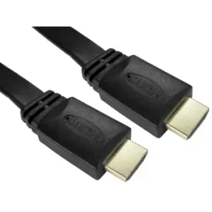 Image of Cables Direct 2m Flat HDMI Hi-Speed with Ethernet Cable