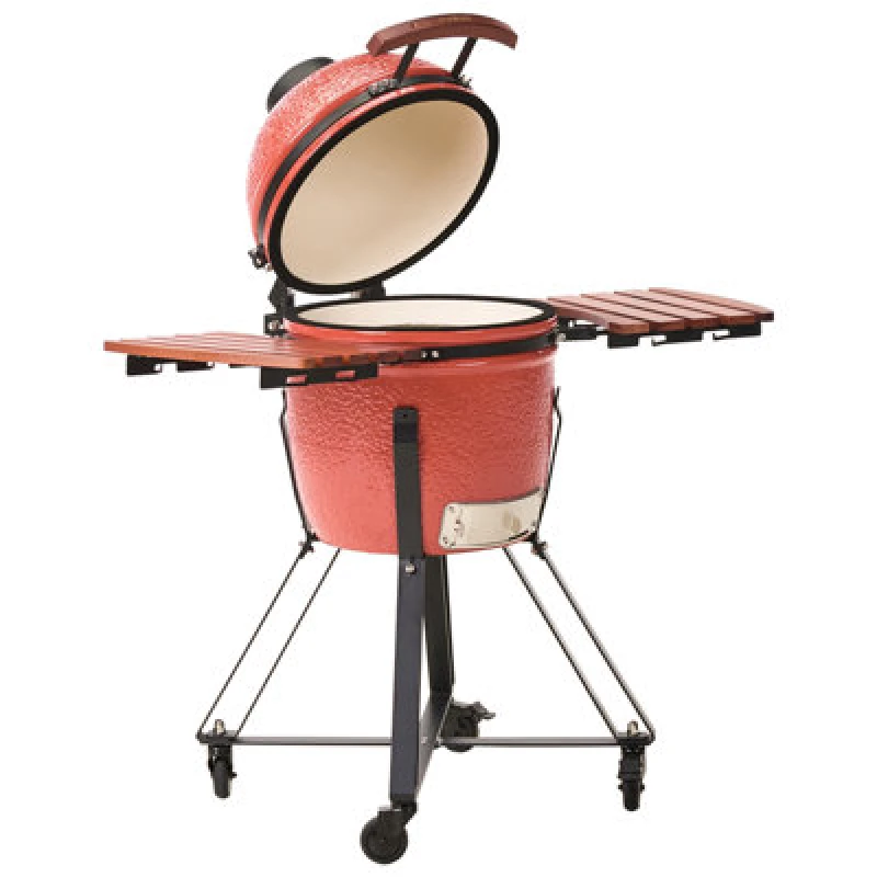 Image of Beliani Charcoal Bbq Grill Kamado Ceramic Red
