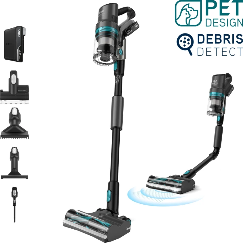 Image of Vax HomePro Detect Pet-Design Cordless Vacuum Cleaner with up to 45 Minutes Run Time - Blue / Graphite - CLSV-HPTC