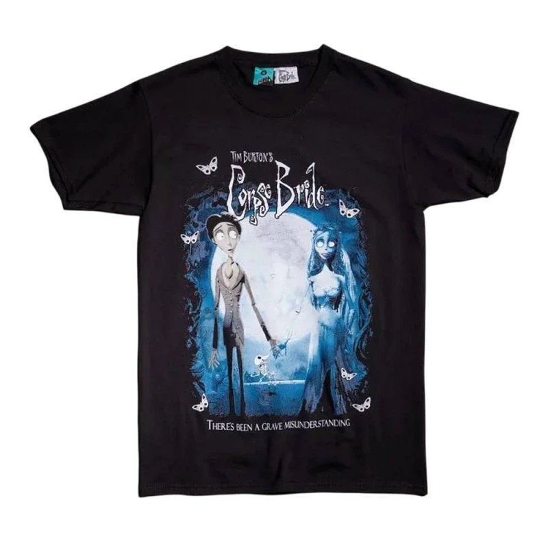 Image of Corpse Bride Mens Glow In The Dark T-Shirt in Black Size: 2XL Black Male 2XL