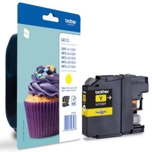 Image of Brother LC123 Yellow Ink Cartridge
