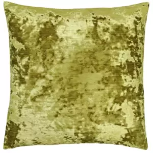 Image of Paoletti Neptune Crushed Velvet Cushion Citrus (Yellow)