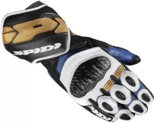 Image of Spidi Carbo 7 Motorcycle Gloves, black-white-blue, Size L, black-white-blue, Size L