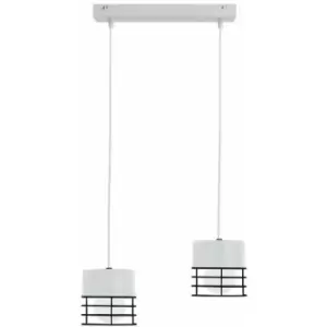 Image of Keter Ohio Bar Pendant Ceiling Light White, Black, 50cm, 2x E27