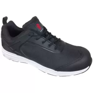 Image of Warrior Mens Lightweight Mesh Safety Trainers (8 UK) (Black) - Black