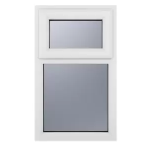 Image of Crystal uPVC Window A Rated Top Hung Opener over Fixed Light 905mm x 965mm Obscure Glazing - White