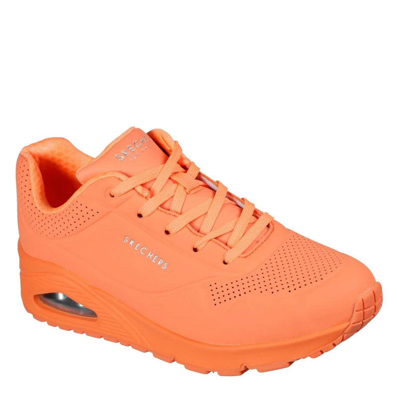 Image of Skechers Womens Durabuck Lace Up Classic Low-Top Trainers Orange female 2 (35)