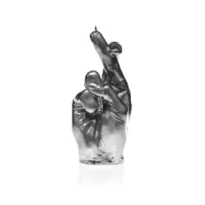 Image of Hand CRS Fingers Crossed Candle &ndash; Chrome