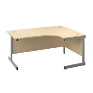 Image of 1600 X 1200 Single Upright Right Hand Radial Desk Maple-Silver