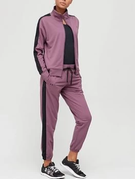 Image of Under Armour Tricot Tracksuit - Plum, Plum, Size S, Women